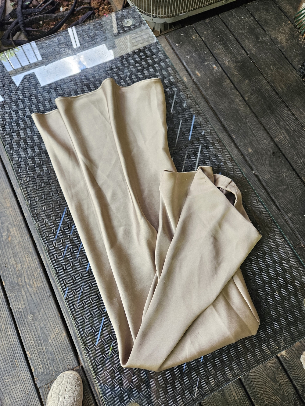 Zara Satin Long Champage Skirt